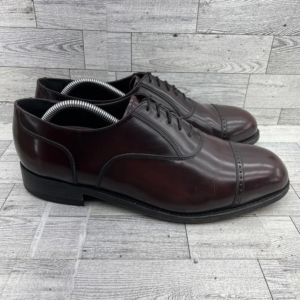 Florsheim Lexington Burgundy Leather Cap Toe Oxford Dress Shoes Men‎ Size 11.5D
